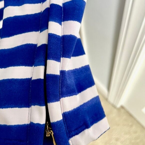 Cabana Life Blue White Stripe Shirt Dress with Zip Sleeves Size Large - Picture 5 of 6